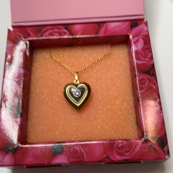 Avon Jewelry - Avon Birth Stone Heart Locket Necklace